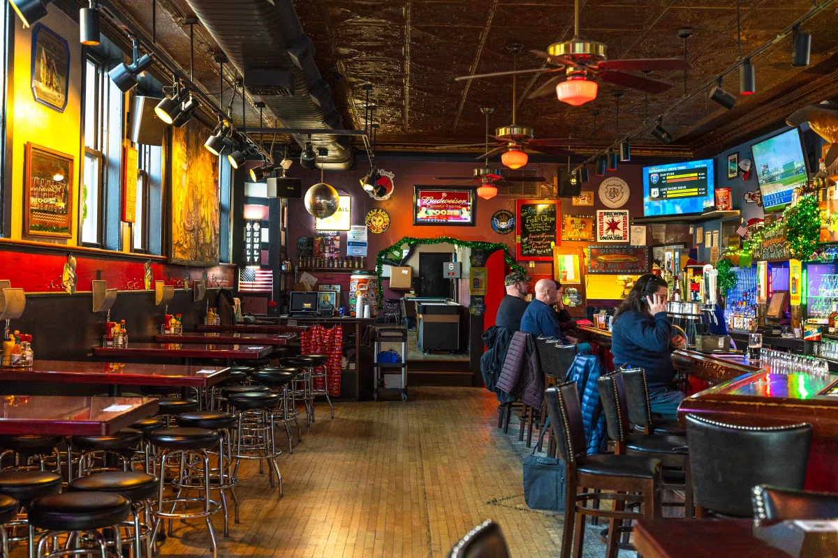 Classic Wrigleyville sports bar interior